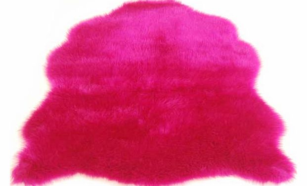 Unbranded Faux Fur Fuchsia Rug - 75 x 90cm