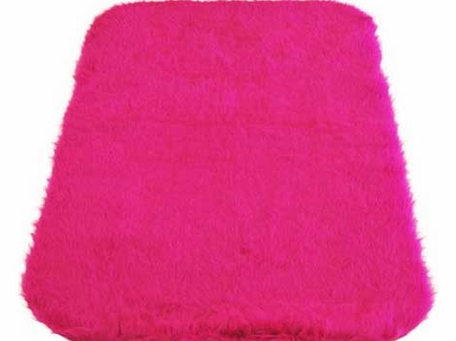 Unbranded Faux Fur Oblong Rug - Fuchsia - 75 x 120cm