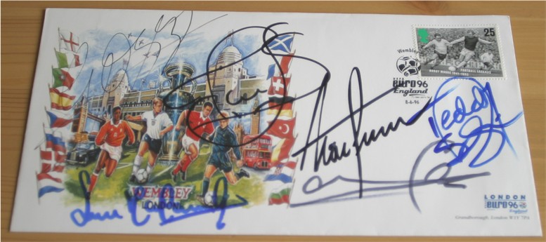 FDC - EURO 96 SIGNED BY SHEARER GAZZA