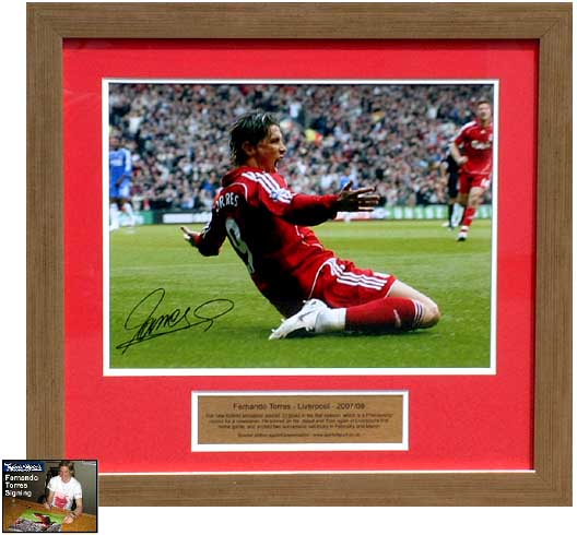 Unbranded Fernando Torres signed and framed photo presentation