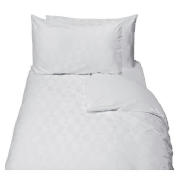 Unbranded Finest Circle Jacquard Double Duvet Set, White