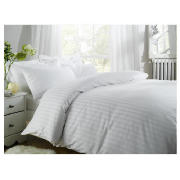 Unbranded Finest Satin Stripe Double Duvet, White