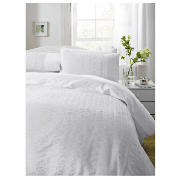 Unbranded Finest Seersucker Kingsize Duvet, White