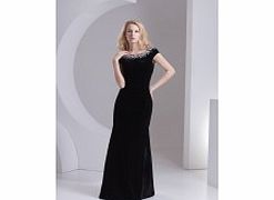 Unbranded Flannel Floor-length Bateau Black Luxury Sexy