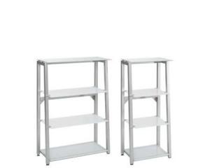 Unbranded Flatline white glass low shelving unit