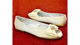 Unbranded Flats Satin Flat Heel Flats Ivory