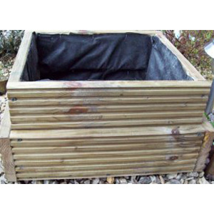 Unbranded Fleming Tall Square Wooden Planter Oak