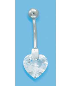 Floating Crystal Heart Body Bar