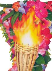 Floral Tiki Torch - Cutout - 4 feet