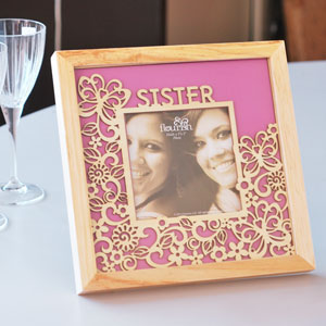 Unbranded Flourish Sister Natural Wood Photo Frame