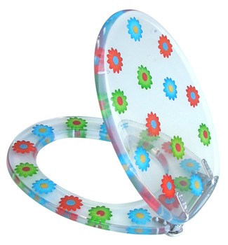 Flower Power Transparent Toilet Seat