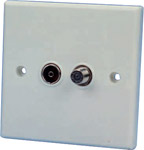 Unbranded Flush Mounting TV/Satellite Outlet Socket (