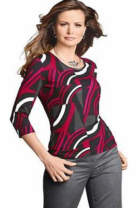 Unbranded Frank Walder Three-Quarter Sleeve Printed Top