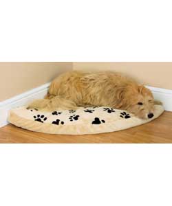 Furry Paw Print Corner Cushion