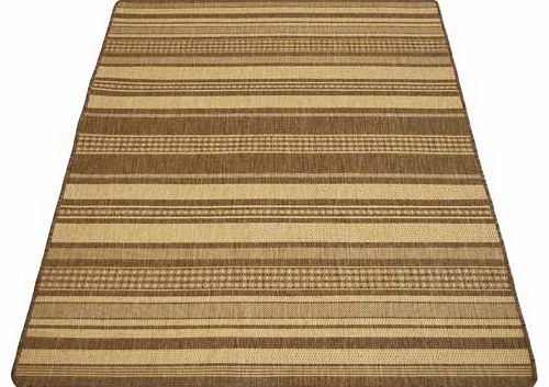 Unbranded Gel Backed Flatwave Stripe Rug 120x170cm - Taupe