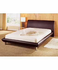 Genoa Brown Leather Bedframe with Comfort Sprung Matt