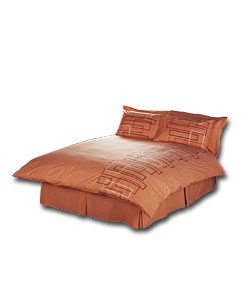 Geo King Size Duvet Cover Set - Terracotta