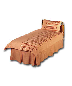 Geo Single Duvet Cover Set - Terracotta