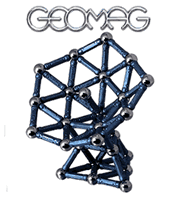 Geomag is a construction system made up of interconnecting magnetic bars and steel ballsthat can be