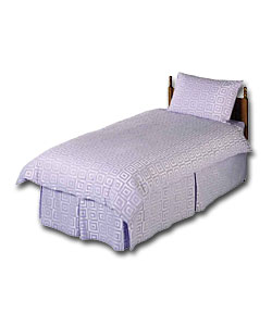 Geometric Double Duvet Cover Set Lilac