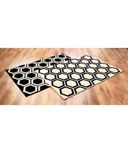 Geometric Rug - Black 170 x 120cm