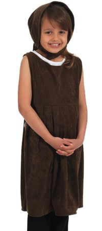 Unbranded Girls Brown Smock Pinafore