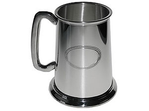 Unbranded Glass Bottom Pewter Tankard 013634