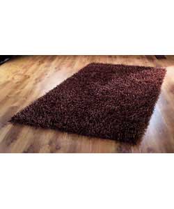 Unbranded Glitz Polyester Shaggy Rug - Chocolate 195 x 135cm