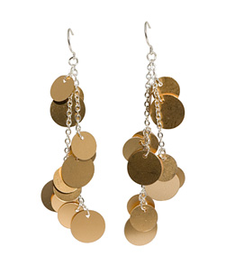 Golden Disc Drop Earrings