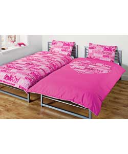 Unbranded Grafitti Hearts BOGOF Single Bed Duvet Set