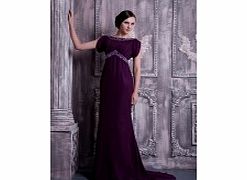 Unbranded Grape Bateau Elegant Retro Evening Dresses