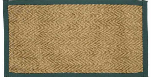 Green Herringbone Design Latex Backed Runner -