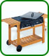 Flat bed gas barbecue on hardwood trolley