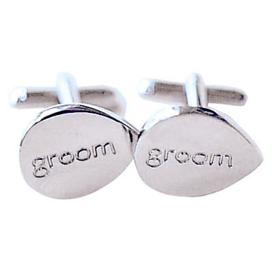 Unbranded Groom silver nickel plated cufflinks