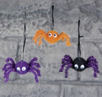 Unbranded Gruesome Horror - 10cm Furry Glitter Spiders (Pk3)