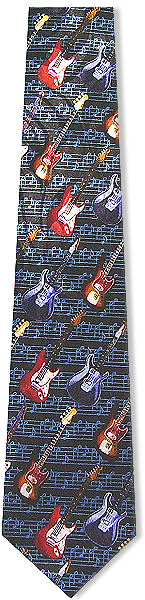 Unbranded Guitar Staves Tie