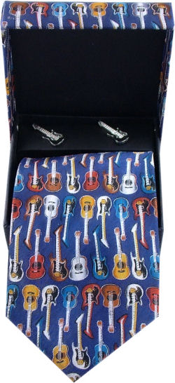 Unbranded Guitar Tie / Cufflink Giftset