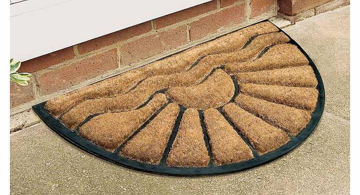 Unbranded Half Moon Fortress Doormat - 75 x 45cm - Natural