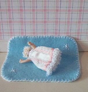 Handmade Blue Baby Cot or Pram Blanket