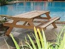 Unbranded Hardwood Picnic Table: 200 x 160 x 75cm