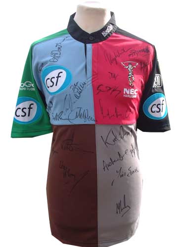 Unbranded Harlequins fully signed 2008 home shirt