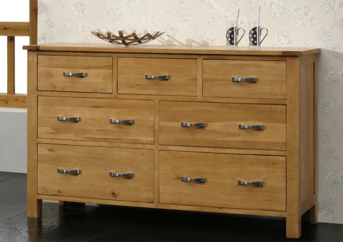 Unbranded Havana Oak 7 Drawer Chest Of Drawers- Blonde