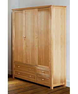 Unbranded Hemsby Oak 3 Door 4 Drawer Wardrobe