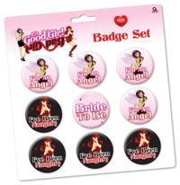 Unbranded Hen Party: Good Girl / Bad Girl 9 Badge Set