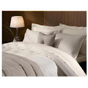 Unbranded Hotel 5* Duvet Jaquard Check Set Double Beige