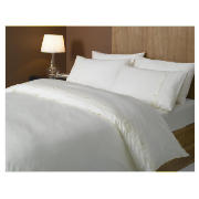 Unbranded Hotel 5* Squares Duvet Set Double, Cream