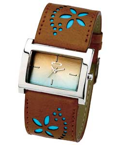 Unbranded Identity London Ladies Aqua/Brown Cuff Strap