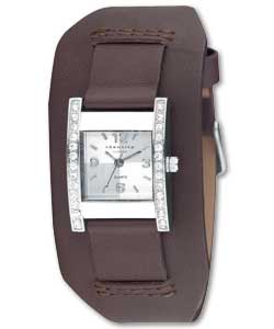 Identity London Ladies Watch with Chocolate Cuff Strap