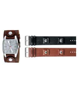 Unbranded Identity Soho Mens Interchangeable Strap Watch Set