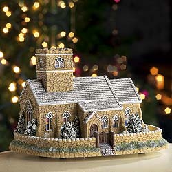 Illuminated Musical Village Church Ornament